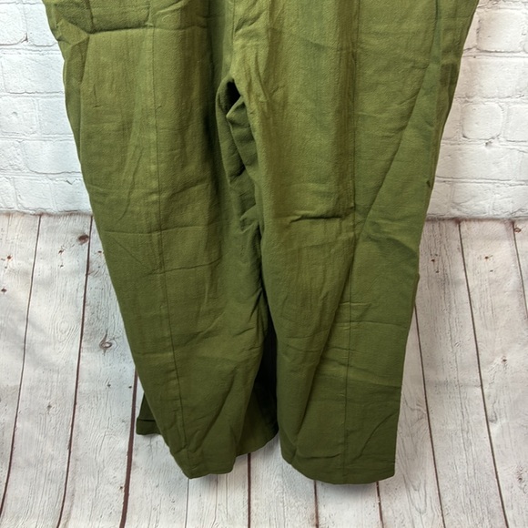 BloomChic Olive Green Pleated Detail Knotted Shoulder Pocket Overall Jumpsuit 12 - Picture 6 of 8